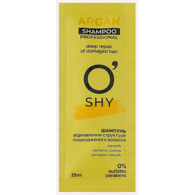Шампунь для відновлення структури пошкодженого волосся ОШИ (O'SHY) Argan 15 мл