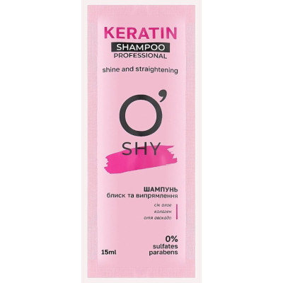 Шампунь для блиску та випрямлення волосся ОШИ (O'SHY) Keratin 15 мл