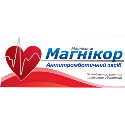 МАГНІКОР таблетки вкриті плівковою оболонкою 75 мг №30 (10х3)