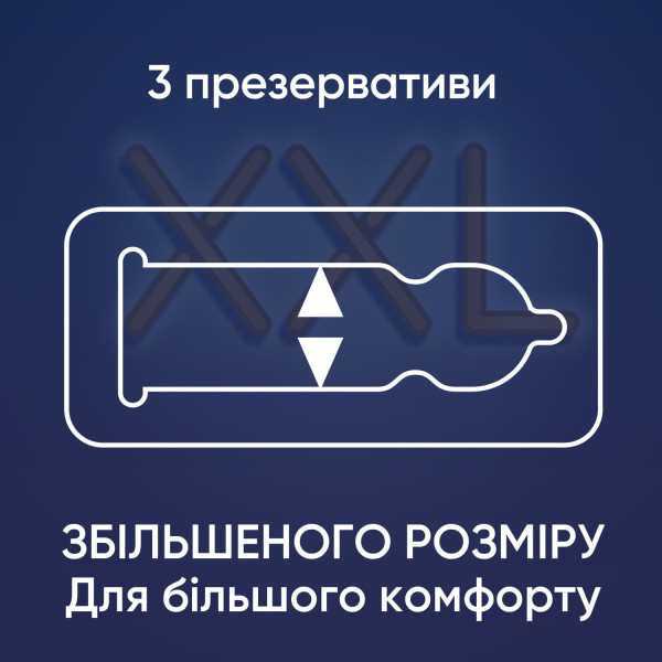 Презервативи латексні з силіконовою змазкою Contex® Extra Large (великого розміру) упаковка 3 шт