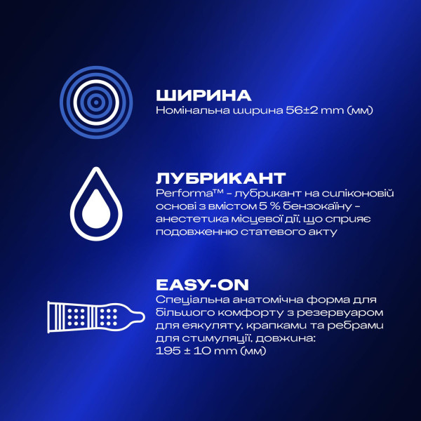 Презервативи латексні з силіконовою змазкою Durex® Intense Orgasmic (рельєфні, зі стимулюючим гелем-змазкою) упаковка 3 шт