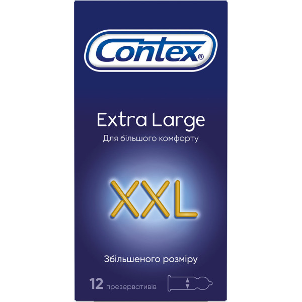 Презервативи латексні з силіконовою змазкою Contex® Extra Large (великого розміру) упаковка 12 шт