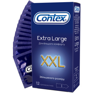 Презервативи латексні з силіконовою змазкою Contex® Extra Large (великого розміру) упаковка 12 шт