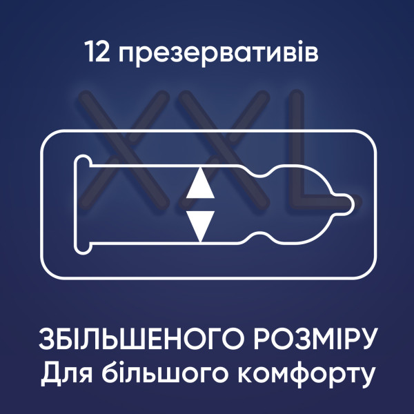 Презервативи латексні з силіконовою змазкою Contex® Extra Large (великого розміру) упаковка 12 шт