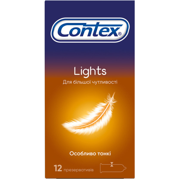 Презервативи латексні з силіконовою змазкою Contex Lights (особливо тонкі) упаковка 12 шт