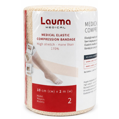 Бинт медичний еластичний Lauma модель 2 Latex Free стрічковий високої розтяжності 2мx10см