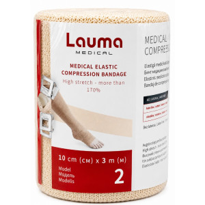 Бинт медичний еластичний Lauma модель 2 Latex Free стрічковий високої розтяжності 3мx10см