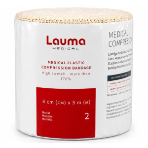 Бинт медичний еластичний Lauma модель 2 Latex Free стрічковий високої розтяжності 3,0мx8см