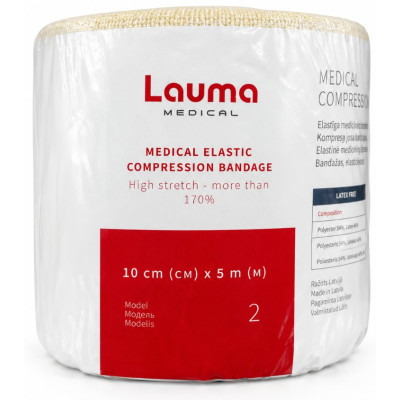 Бинт медичний еластичний Lauma модель 2 Latex Free стрічковий високої розтяжності 5,0мx10см