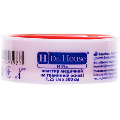 Пластир медичний Dr.House (Доктор Хаус) 1,25х500см на тканинній основі, 1 шт