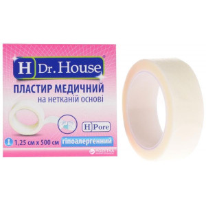 Пластир медичний Dr.House (Доктор Хаус) 1,25х500см на нетканій основі, 1 шт