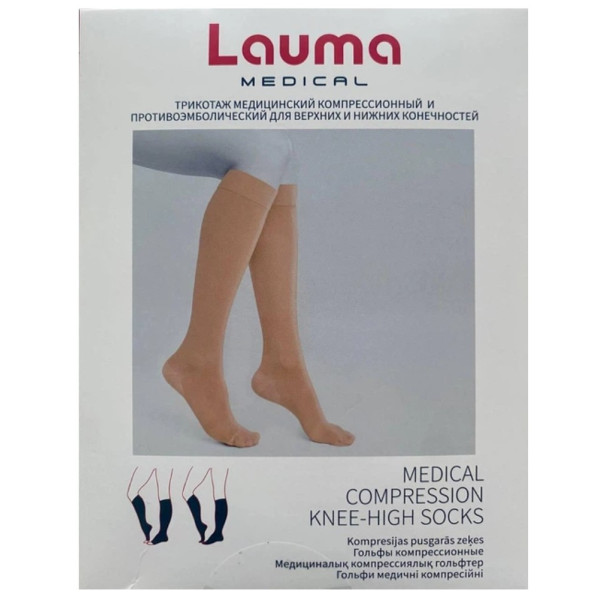 Гольфи компресійні Lauma Medical AD 208 без миска (відкритий носок) 2 клас компресії колір натуральний розмір, розмір M