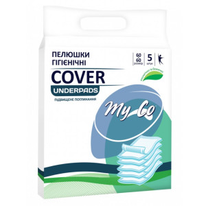 Пелюшки гігієнічні одноразові MyCo Cover вбираючі 60х60см 5 шт