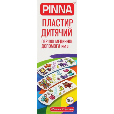 Пластир дитячий Pinna (Пінна) Kids19х72мм на нетканій основі, 10 шт
