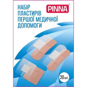Набір пластирів бактерицидних Pinna (Пінна) 25х76мм на тканинній основі, 20 шт