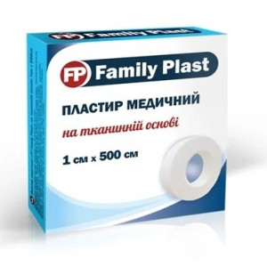 Пластир котушковий FP Family Plast 1смх500см на тканинній основі, 1 шт