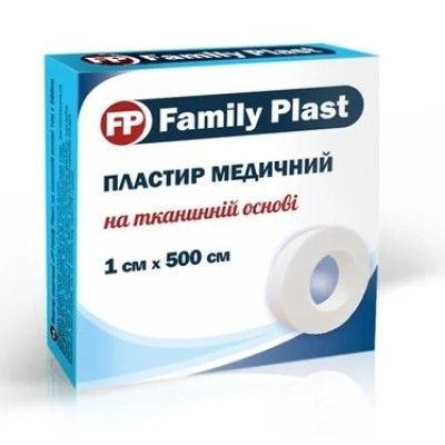 Пластир котушковий FP Family Plast 1смх500см на тканинній основі, 1 шт