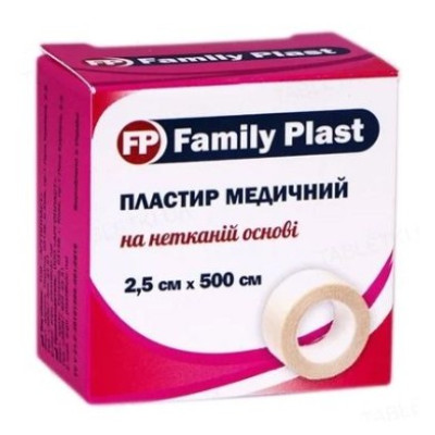 Пластир котушковий FP Family Plast 2,5смх500см на нетканій основі, 1 шт
