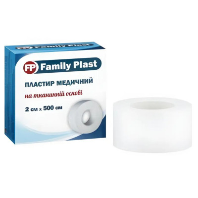 Пластир котушковий FP Family Plast 2смх500см на тканинній основі, 1 шт