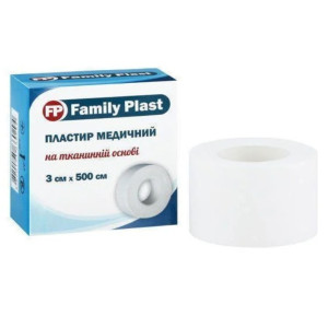 Пластир котушковий FP Family Plast 3смх500см на тканинній основі, 1 шт
