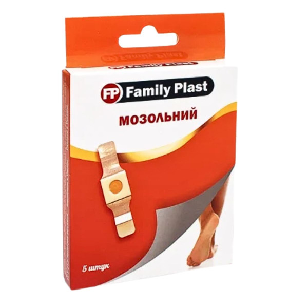Пластир мозольний FP Family Plast  20х60мм на тканинній основі, 5 шт