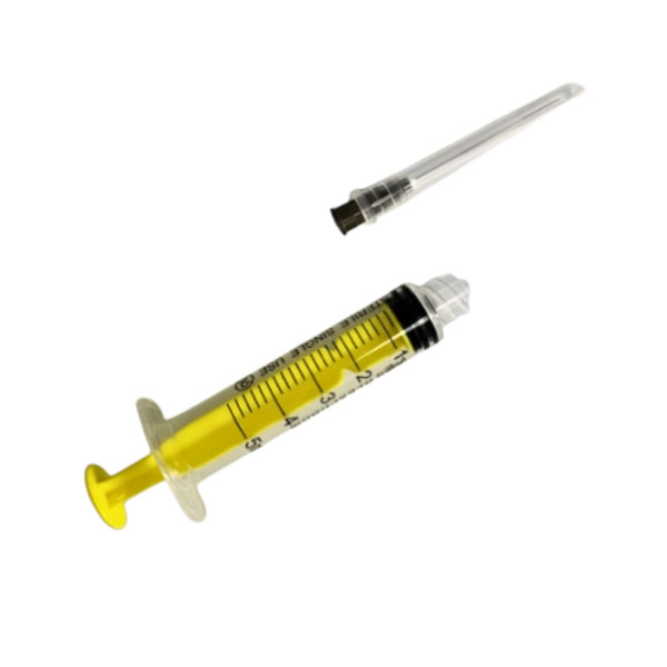 Шприц ін`єкційний  Alexpharm 5 мл Луєр Лок (Luer Lock) 3-компонентний зі знімною голкою 22G (0,7 х 40 мм) з фіксатором голки 1 шт