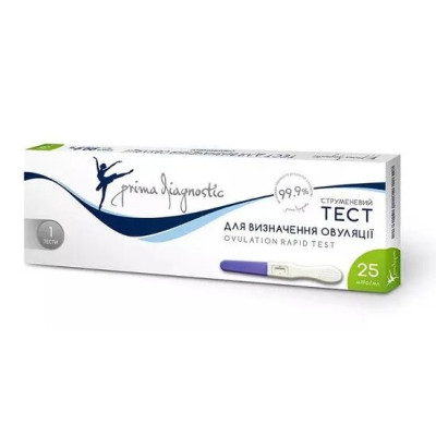 Тест струменевий Prima Diagnostic Ovulation Rapid Test для визначення овуляції чутливість 25 мМО/мл №1