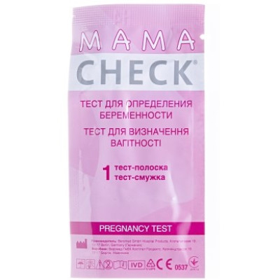 Тест-смужка MAMACHECK для визначення вагітності №1