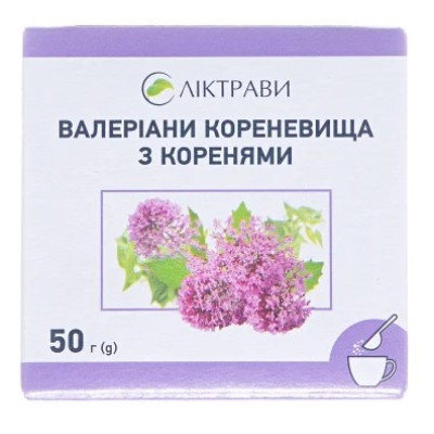 ВАЛЕРІАНИ КОРЕНЕВИЩА З КОРЕНЯМИ кореневища з коренями пачка з внутрішнім пакетом 50 г