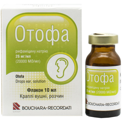 ОТОФА краплі вушні розчин 26 мг/мл (20000 МО/мл) флакон 10 мл