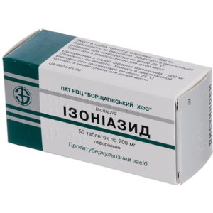 ІЗОНІАЗИД таблетки 200 мг №50 (10х5)