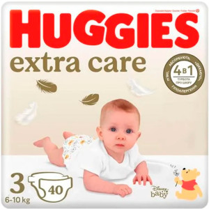 Підгузники  дитячі Huggies (Хагіс) Extra Care розмір 3 (6-10 кг) 40 шт