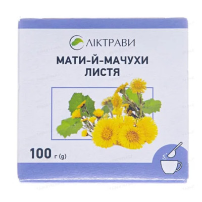 МАТИ-Й-МАЧУХИ ЛИСТЯ листя різано-пресоване пачка з внутрішнім пакетом 100 г Ліктрави