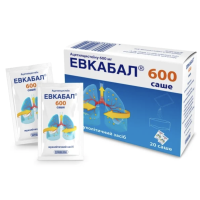 ЕВКАБАЛ 600 САШЕ порошок для орального розчину 600 мг саше 3 г №20