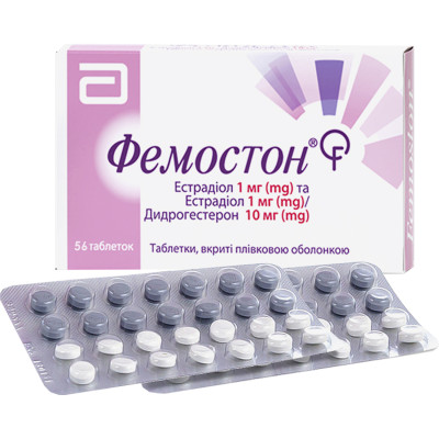 ФЕМОСТОН таблетки вкриті плівковою оболонкою 1 мг/10 мг №56 (28х2)
