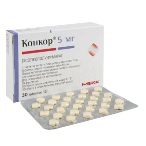 КОНКОР таблетки 5 мг №30 (30х2)
