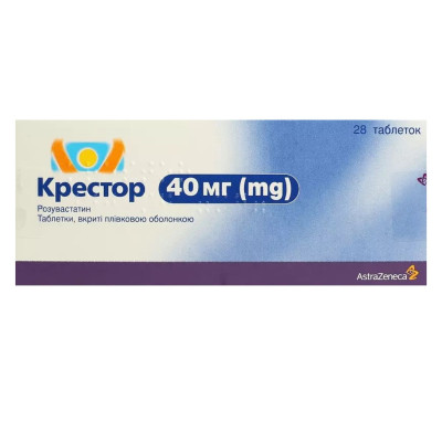 КРЕСТОР таблетки вкриті плівковою оболонкою 40 мг №28 (7х4)