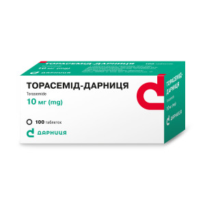 ТОРАСЕМІД-ДАРНИЦЯ таблетки 10 мг №100 (10х10)