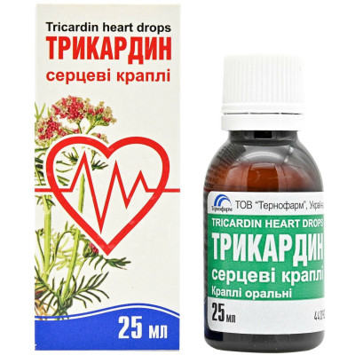 ТРИКАРДИН СЕРЦЕВІ КРАПЛІ краплі оральні флакон 25 мл