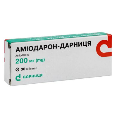 АМІОДАРОН-ДАРНИЦЯ таблетки 200 мг №30 (10х3)