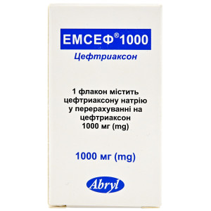ЕМСЕФ 1000 порошок для розчину для ін`єкцій 1000 мг флакон №1