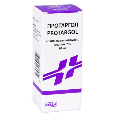 ПРОТАРГОЛ краплі назальні/вушні розчин 2 % флакон 10 мл