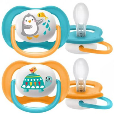 Пустушка (соска) силіконова Philips АВЕНТ (AVENT) Animal артикул SCF080/07 ортодонтична (6-18 місяців) для хлопчиків, 2 шт