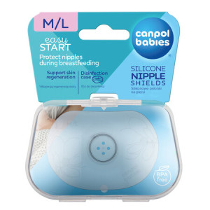 Накладки на сосок КАПРОЛ (Canpol) Babies EasyStart артикул 18/603 силіконові захисні розмір М/L, 2 шт