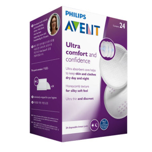 Вкладиші в бюстгальтер Philips АВЕНТ (AVENT) Універсальні  артикул SCF254/24 лактаційні одноразові, 24 шт