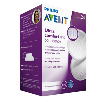 Вкладиші в бюстгальтер Philips АВЕНТ (AVENT) Універсальні  артикул SCF254/24 лактаційні одноразові, 24 шт