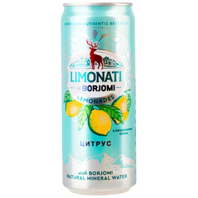 Напій сильногазований Боржомі (Borjomi) Limonati Цитрус з/б 0,33 л