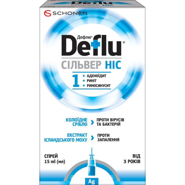 ДЕФЛЮ (DEFLU) СІЛЬВЕР НІС спрей назальний флакон з розпилювачем 15 мл
