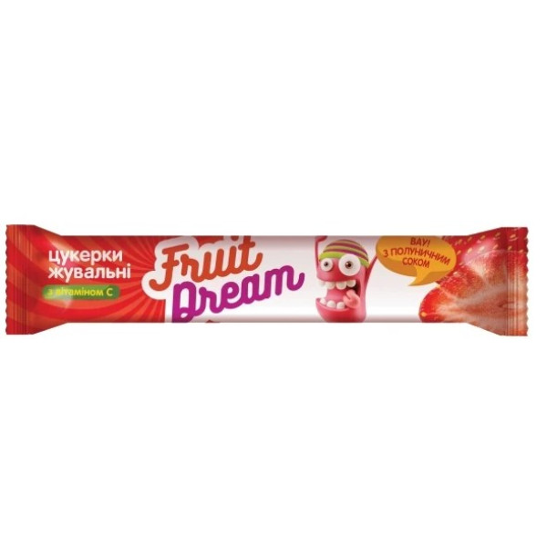Цукерки Fruit Dream жувальні Полуничний сік + Вітамін С 15 г