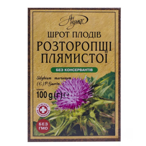 Шрот розторопші плямистої пачка з внутрішнім пакетом 100 г Житомирбiопродукт